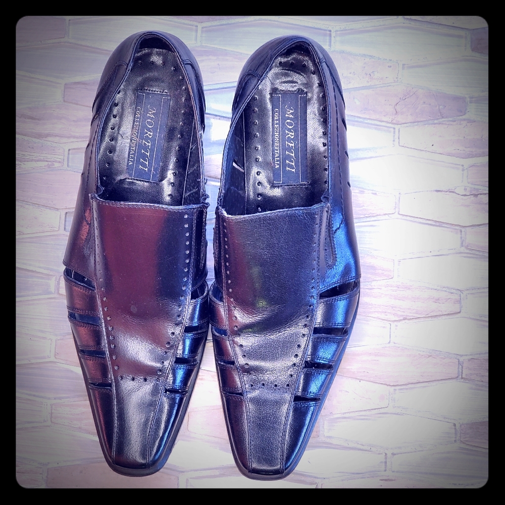 Men's Moretti dress shoes,  black size 9.5